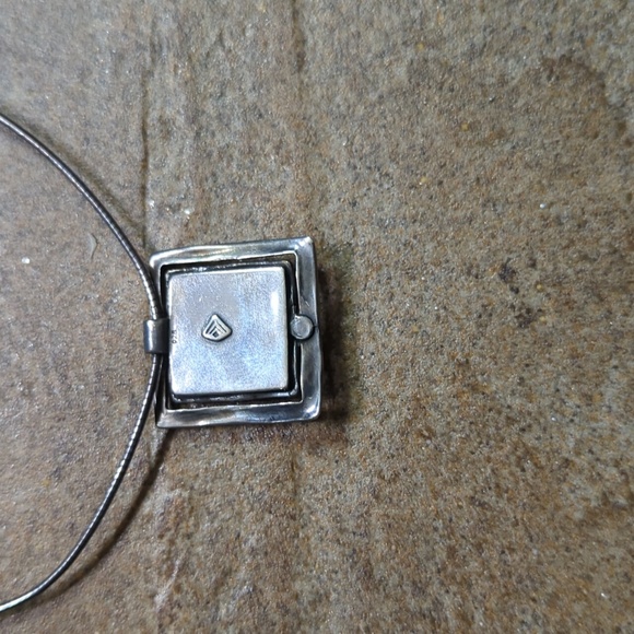 Vintage Silpada turquoise square necklace - Picture 2 of 3